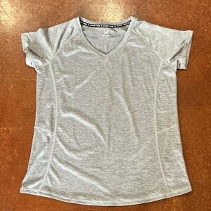 Game Time Heather Gray Women's V-Neck Tee